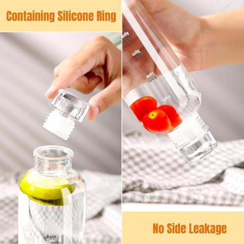 Image of Glass Borosilicate H2O Water Bottle With Cap 500ML | Leak Proof & Airtight Lid | Reusable Drinking Bottle for Office, School, College, Gym, Home & Travel,Daily Uses (H2O Clear - Set of 2)