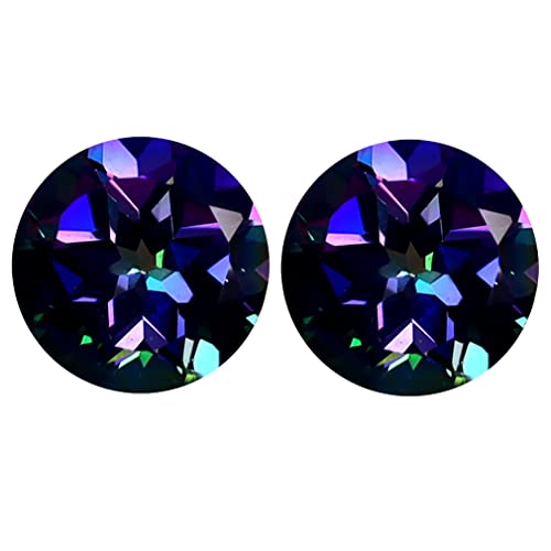 Topaze flirty véritable paire ronde 8mm gemmes d'exception pour joaillerie artisanale