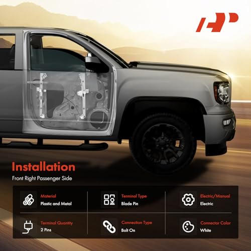 Image of A-Premium Front Passenger Side Power Window Regulator with Motor (2-Pin)