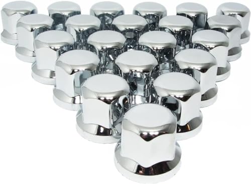 SW32 Lot de 100 cache-écrous de roue, en plastique chromé, pour camion, semi-remorque