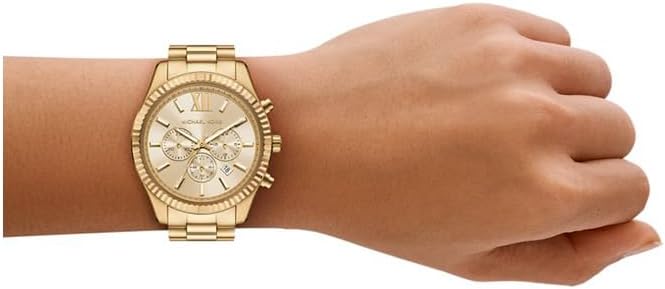 Michael Kors Lexington Three-Hand Gold-Tone Stainless Steel Bracelet Watch Gift Set (Model: MK4950SET) - Image 5