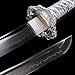 ANATAK Handmade Katana Sword,Japanese Samurai Sword by 1060 Carbon Steel/Damascus Folded Steel/T10 Steel Carbon Steel Clay Tempered,Full Tang,40.5-Inch (Silver Dragon-T10)