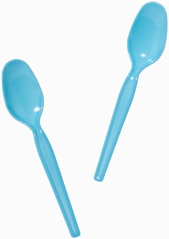 1000-Count Disposable Plastic Spoons Blue Color | Durable Party Spoons for Ice Cream & Desserts | Frozen Dessert Supplies