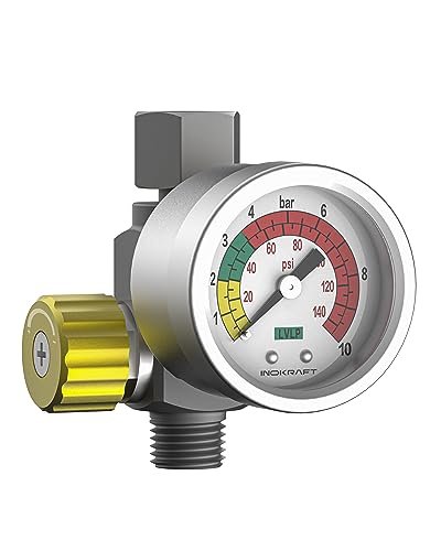 InoKraft D1 LVLP Spray Gun Premium Kit & Air Compressor Regulator & Oil-Water Separator