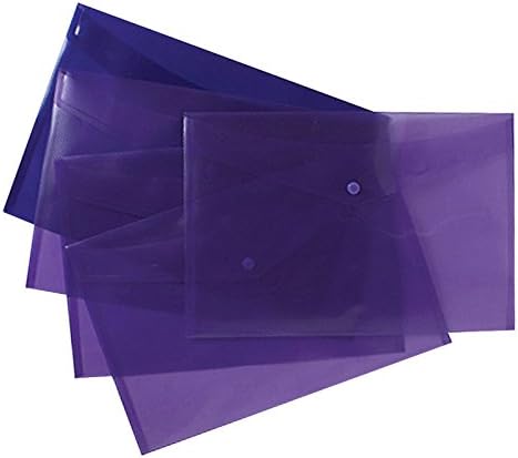 Tiger A4+ Foolscape Plastic Stud Wallet Files - Pack of 5 Purple Folders