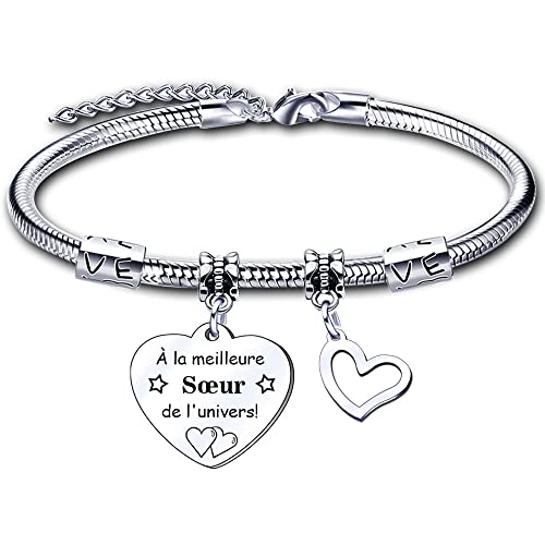 ZYMGUO Soeur Originale Bracelet Cadeau,"à la meilleure soeur de l'univers"pour Sœur Originale Bracelets,Cadeau Noël/Cadeau d'anniversaire/Cadeau fete des meres Cover