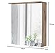 Schildmeyer Spiegelschrank Milan 134891, Eiche Landhaus Dekor, 60,5 x 16 x 72,3 cm