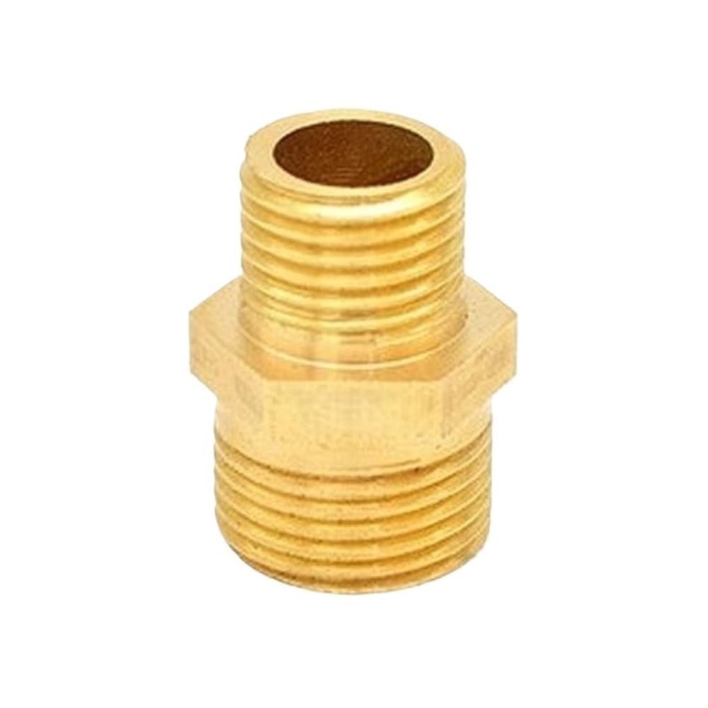 Brass Hex Nipple Fittings Quick Coupler Adapter for Water and Oil, 1pc Smooth Flow Connector(1/2inx1/4inx22mm)