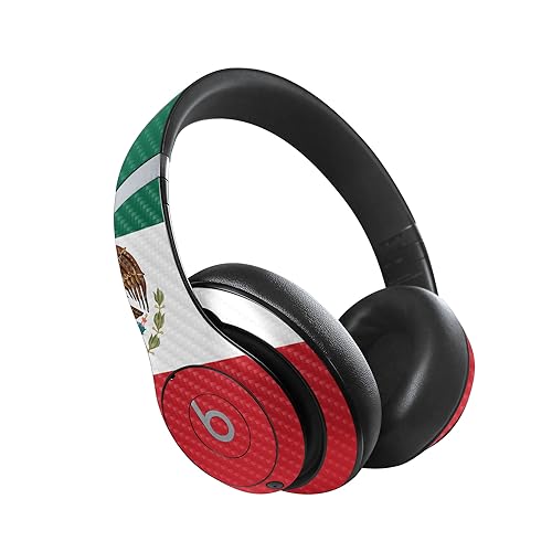 Image of MightySkins Carbon Fiber Skin Compatible with Beats Studio Pro - Mexican Flag | Protective, Durable Textured Carbon Fiber Finish | Easy to Apply