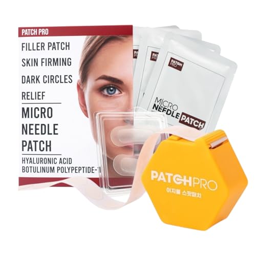 PATCH PRO Microdart Under Eye Patches & Easy Roll Spot Patch | Korean Skincare Set for Under Eye & Blemish Care | Hydrocolloid Spot Patches with Dispenser | 70 Spot Patches + 8 Under Eye Patches