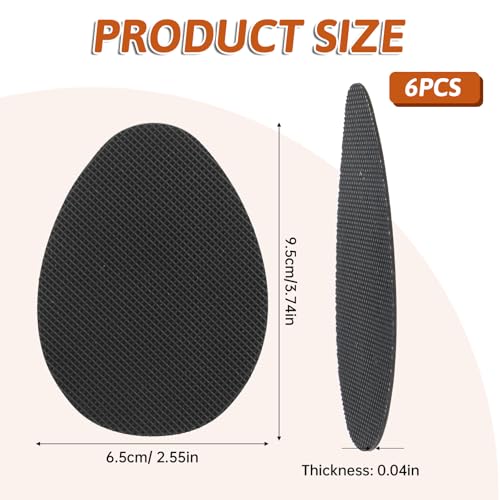 Image of 12pcs Non Slip Shoe Pads Black Anti Slip Shoe Grips Rubber Soles for Bottom of Shoes Protector for High Heels and Leather Shoes for Women and Men