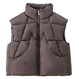 Garçons Doudoune Enfant Chaud Épaissir Sans Manches Hiver pour Temps Froid Rembourré Vêtements d'Isolation, café, 9 10 ans