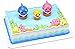 DecoSet Baby Shark Cake Topper, 3-Piece Set with Mom, Dad and Little One, Adorable Decorations with Collectible Figurines
