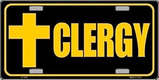 New Sign clergy pastor chaplin minister cross license plate 6x12 inches License Plate Sign
