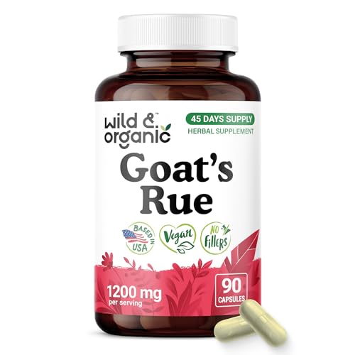 Image of Wild & Organic Goats Rue Capsules 1200 mg - Lactation Support - 90 Count | Goat's Rue Herb - 90 Vegan Capsules for Lactation Support - 45 Days Supply - No Fillers, No Artificial Additives