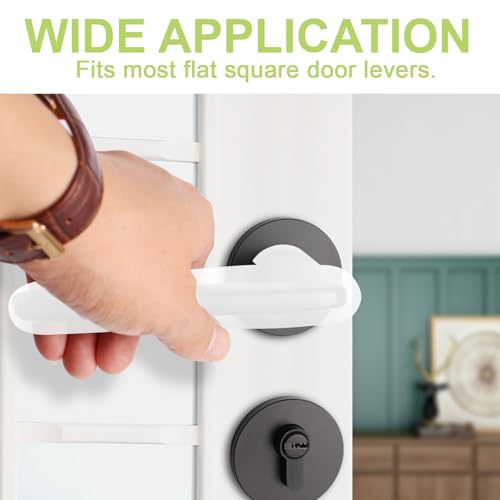 Miniatura 7 de Ufurmate 10 Piezas Fundas Transparentes Blancas Para Pomos De Puerta De Silicona Funda Guante Para Manija De Puerta Antiestática De Seguridad Protector De Pomo Para Puertas Planas Cuadradas Con