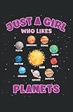 productos just precios costa rica  Just A Girl Who Likes Planets: Cuaderno de líneas forrado, DIN A5 (13,97x21,59 cm), 120 páginas, papel color crema, cubierta mate
