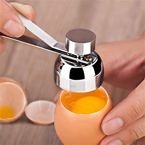 Egg topper cutter, stainless steel egg opener for raw, soft or hard boiled eggshell