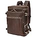 Produktbild TIDING echtes Leder Rucksack Herren 15,6 Zoll Laptop-Tasche für Männer Trolly Strap, große Kapazität Braun Daypack Schulbuchtasche Laptoprucksack Tote