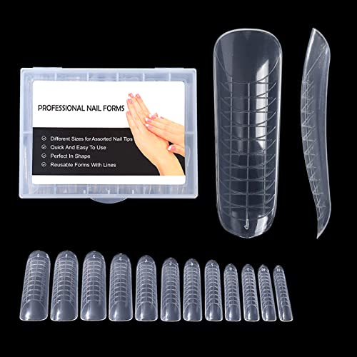 BNG Dual Forms Per Nail Extension Gel Builder 120 Pz Forme Unghie Professionali Piatti Chiodi Acrilici Stampi Punte Costruzione Rapida Riutilizzabile, Stampo G