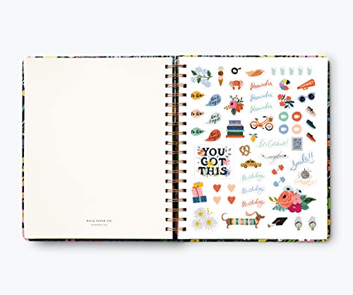 Rifle Paper Co. 2023 Lea 17-Month Hard Cover Spiral Planner, Aug. 2022-Dec. 2023, Weekly And Monthly Pages, Includes Inspirational Quotes, Sticker Sheets, And Illustrated Pocket Folder. 10" X 8.5" #TOP6