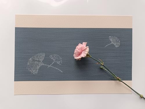 Image of Dribble PVC Placemats Set of 4 | Heat-Resistant, Washable, Waterproof Table Mats | Anti-Slip Dining Table Placemats for Kitchen & Home Decor - 45x30cm, Design - Olive Sand