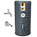 Produktbild GARANTIA Nordic 2in1 Komplett-Set Regentonne 300 Liter Graphite Grey inkl. Chrom-Auslaufhahn und Fallrohranschluss - Regentonne, Wassertank, Regenfass, Regenwassertonne, Wasserbehälter, Fass