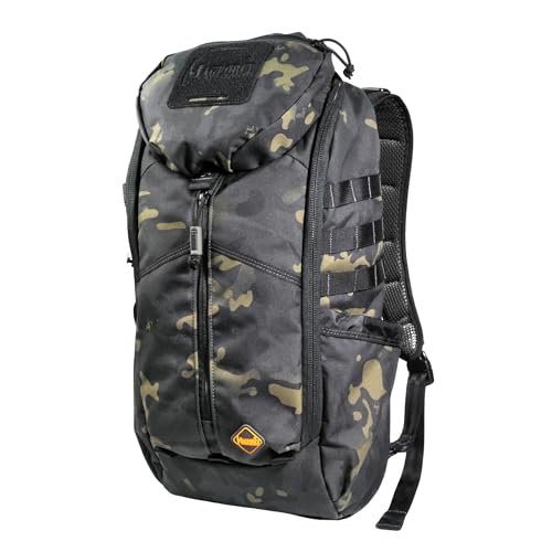 Magforce Pioneer Hiking Backpack, Lightweight Outdoor Backpack with Molle System, 500D Ballistic Nylon, Large Capacity, Multiple Compartments & Carry Strap, Black Camouflage, 20 Liter