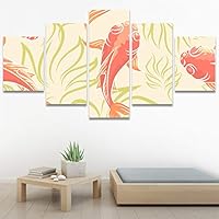 SIGNWIN 5 Panel Canvas Wall Art Modern Art Decorative Elements Fun Illustration Illustrations Kids Multicolor for Home Decorations Ready to Hang - 60