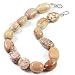 Produktbild AqBeadsUk Classic Semi-Precious 22x16mm Gemstone Cream Agate Beads 17.2 inch Luxury Handmade Women's Necklace
