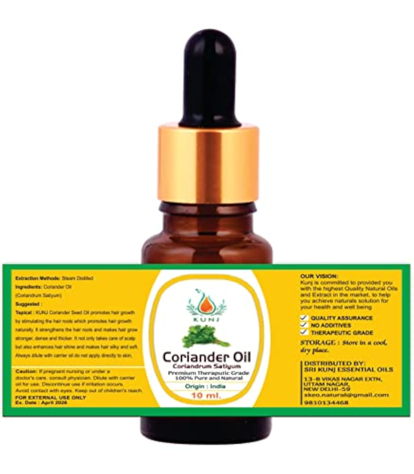 KUNJ Coriander Seed Pure & Natural 10ML