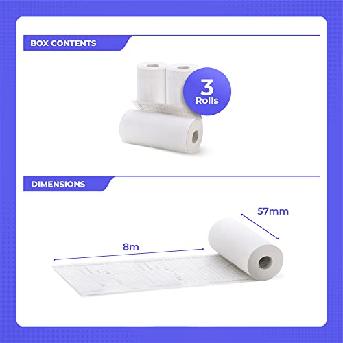 SWIPARO - Zertifizierte Tachorollen - Tachographenpapier - Thermopapier für sämtliche digitalen LKW-Tachographen/Fahrtenschreiber - 57/8 mm (3 Rollen)