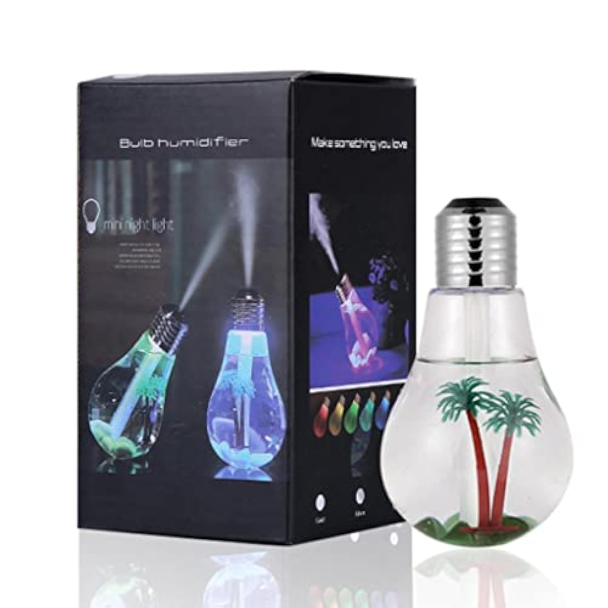 Creative LED Bulb Essential Oil Diffuser, Aromatherapy Humidifier