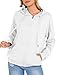 Zeagoo Women's Lightweight Zip Up Hoodies Oversized Sweatshirt Fall Casual Drawstring Jacket with Pockets White