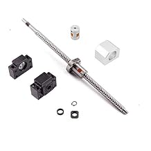 Ball Screw SFU1204 RM1204 Length 1300mm Diam 12mm with Ballnut and ballnut housing + end Supports BK/ BF10 + Coupler for CNC, Length Approx 51.18 inch/ 1300mm