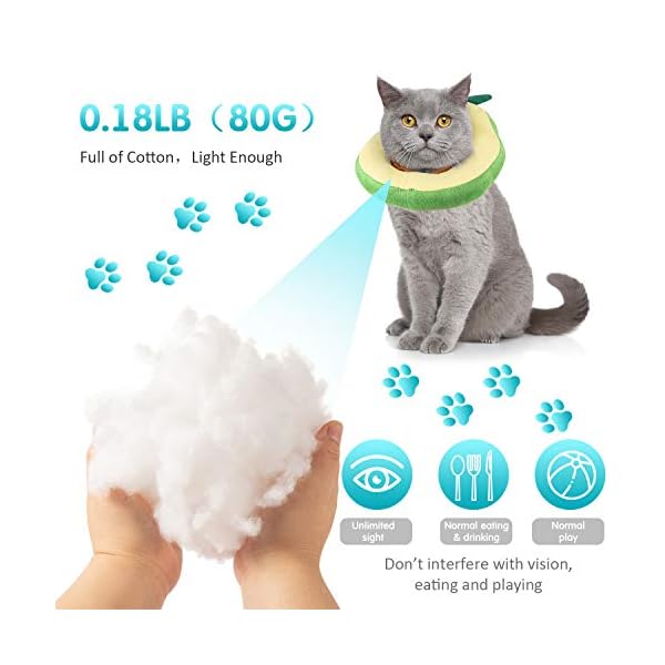 Frienda 2 pieces adjustable cat e-collar cat elizabeth collar cute toast neck cone collar adjustable cat cone collar with soft edge for kitten and cats - image 6
