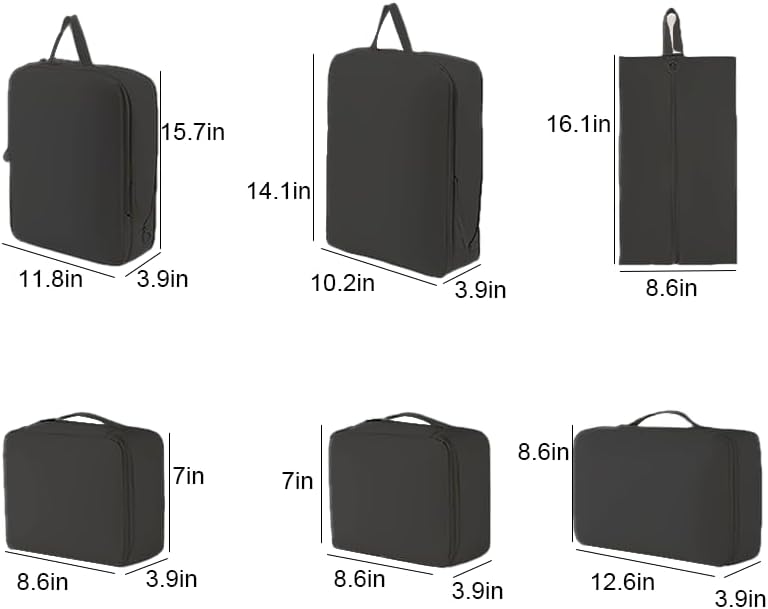 Miniatura 10 de 6 Set Compression Packing Cubes for Travel, Compressible, Lightweight, Space-Saving Luggage Organizer Bags for Organizing Clothes Shoes, Travel