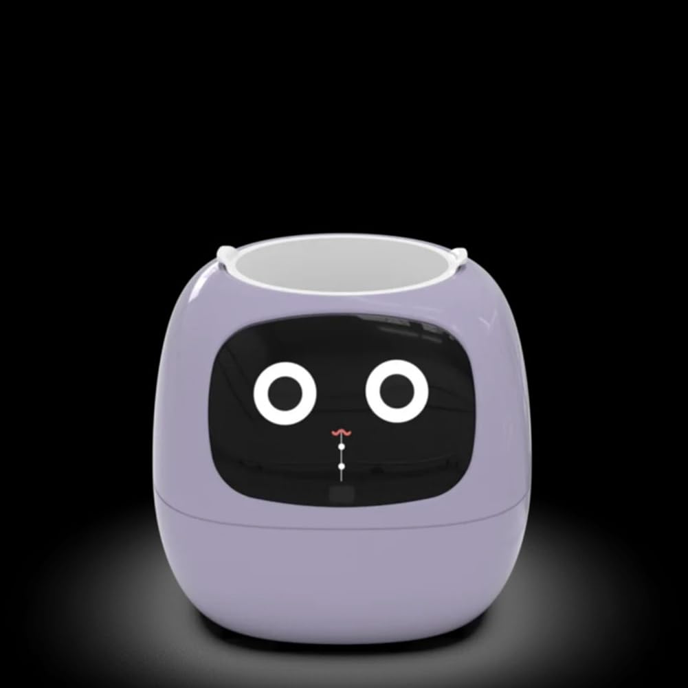 Robot Plantation Pots Fleurs pour Animaux Compagnie AI 7 Capteurs Intelligents Jardinière Intelligente Affichage la Température et L'Heure des Plantes Pots Fleurs Jaune