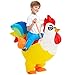 Chicken Costume Kids, Inflatable Costume for Kids/Boy/Girls, Blow up Rooster, Ride On Rainbow Chicken Costume for Child Halloween Costumes (7-9Y)