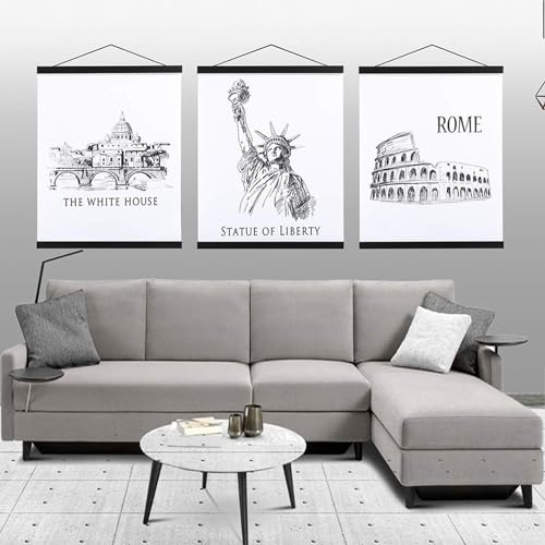 Ywlake Posterleiste Posterschiene Posterleisten, Magnet Magnetische Holz Poster Aufhänger Halter Rahmen Leisten Bild Bilder Bilderrahmen… – Ansicht 5