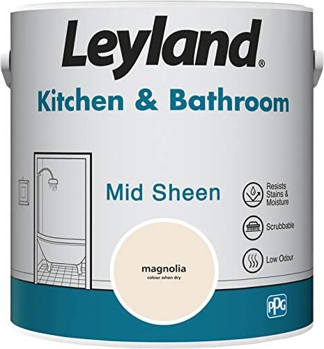 Leyland Kitchen & Bathroom Mid Sheen, Brilliant White, 2.5 Litre