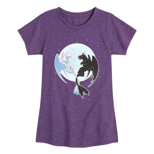 How to Train Your Dragon - Night and Light Moon - Toddler & Youth Girls Short Sleeve Graphic T-Shirt