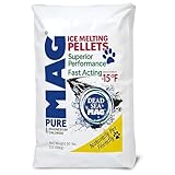 Snow Joe Ice Melting Pellets, Dead Sea Magnesium Chloride Snow Melt, 50 lb Bag - Pet-Friendlier Easy to Spread De-icer for Concrete and Sidewalks