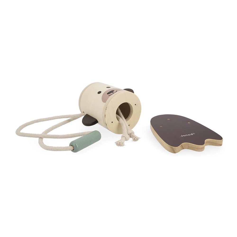 Janod - Petites Echasses en Bois Pattes d'ours - Jeu de Plein Air - Hauteur Réglable – Apprentissage de l'Equilibre - Certifié FSC - Peinture à l'eau - Dès 3 Ans, J03174