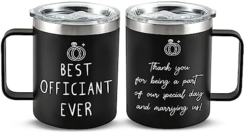 Wedding Officiant Gift Coffee Mug, Gift From Bride & Groom, Thank You Gift for Wedding Officiant, 12oz Officiant Mug Best Officiant Ever Coffee Mug from Couple (Black)