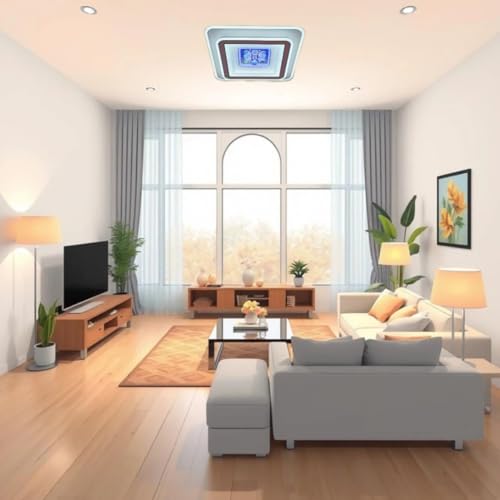 Image of Metal Chandelier 48W Lighting Colours 3 in1 Center Light Ceiling Chandelier Lamp Light for Beautiful Home & Dining Living Room Office (48 Watt,20x20 Inch) (Square) with Remote Control