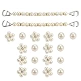 PYRUVAE 20 Pièces Pins Femme, 18 Charms Fleur Perle avec 2 Chaînes de Chaussure, Bijoux po...