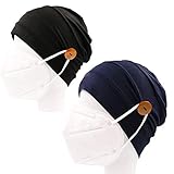 Button Headbands for Women Beanie Cap Yoga Sports Workout at Home Turban Headwrap for Everyone...
