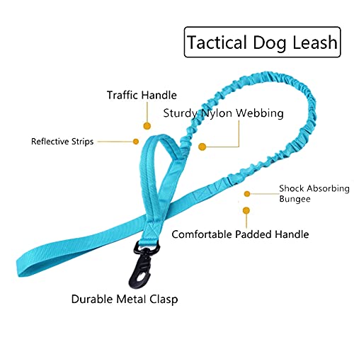 Image of Tactical Dog Collar and Leash Set Adjustable Military Nylon Dog Collar with Control Handle and Heavy Duty Metal Buckle for Large Dogs(Blue S