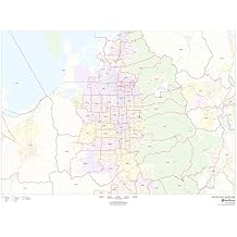Salt Lake County, Utah Zip Codes - 48" x 36" Laminated Wall Map